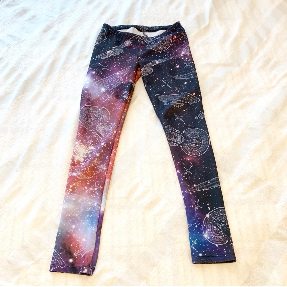 ☘️ Underboss Star Trek Galaxy Leggings Size M - Picture 4 of 8